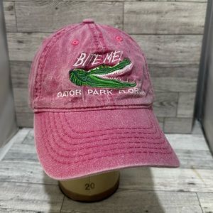 Gator park Florida pink distressed baseball cap hat